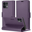 Pouzdro pro Oppo Reno 13 Pro, ERBORD Glossy Litchi, flipová peněženka, fialové