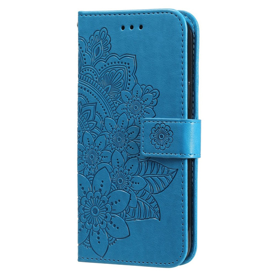 Klopové pouzdro pro Samsung Galaxy A14 4G/5G, Mandala Flower, modré