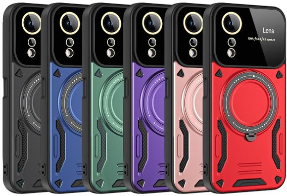 Obrněné pouzdro pro Xiaomi Redmi A3, Magnetic Ring, zelené