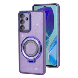 Pouzdro pro Samsung Galaxy M55 5G, Glittery Magnetic, pro MagSafe, fialové