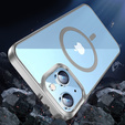 Pouzdro pro iPhone 14, ERBORD Hybrid MagSafe Case, stříbrné