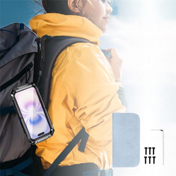 Pouzdro R-JUST s podstavcem a integrovaným sklem pro iPhone 17