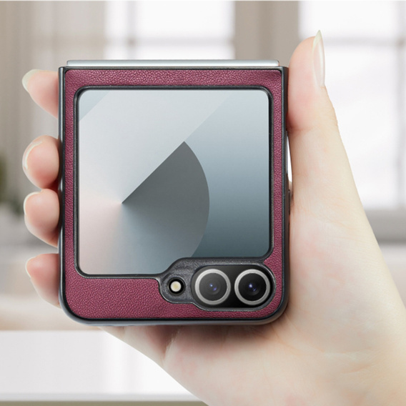 Pouzdro pro Samsung Galaxy Z Flip7 FE / Z Flip6, CASEME Litchi Leather, červené