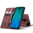 Pouzdro CASEME pro Xiaomi Redmi Note 8 Pro, Leather Wallet Case, červené