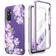 Pouzdro pro Samsung Galaxy A14 4G/5G, Suritch Full Body Flowers, fialové