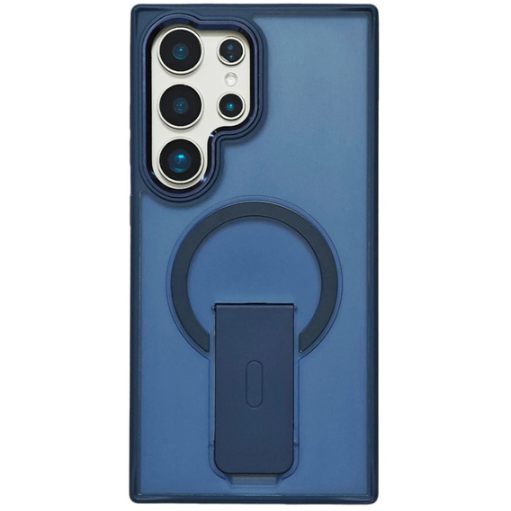 Pouzdro pro Samsung Galaxy S25 Ultra, Kickstand Matt Case, pro MagSafe, modré + sklo na displej