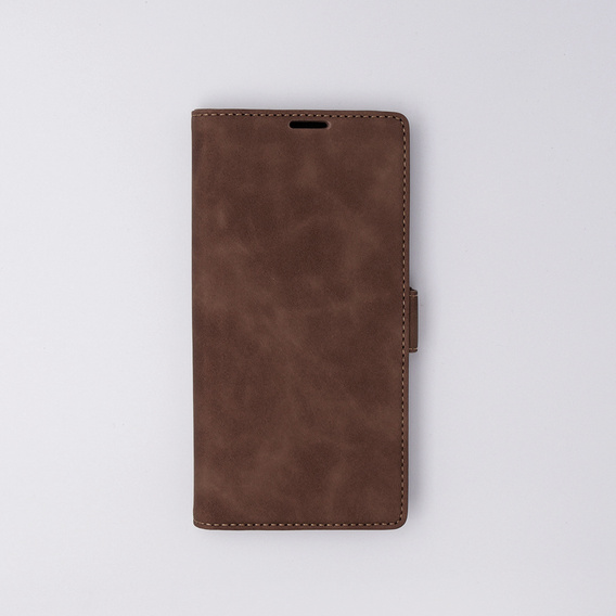 Pouzdro pro Samsung Galaxy S23 Ultra, ERBORD Vintage peněženka s klopou, káva
