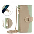 Flipové pouzdro Wallet Zipper Pocket pro Samsung Galaxy A56 5G, Wallet Zipper Pocket, se zrcátkem, zelené