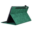Pouzdro pro Samsung Galaxy Tab S10 FE+ Plus, Classic, s prostorem pro stylus, zelené
