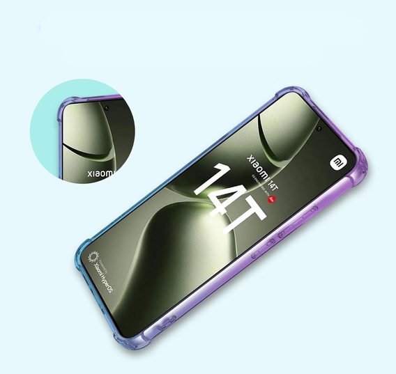 Pouzdro pro Xiaomi 14T, Gradient Dropproof, Fialová / modrá