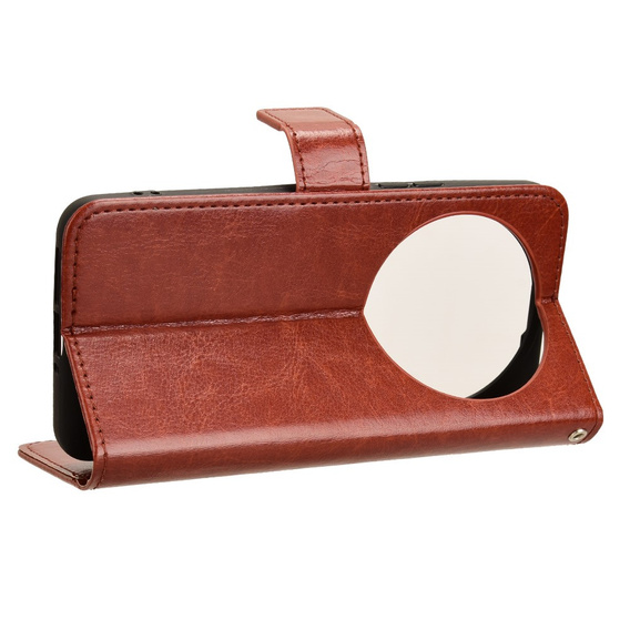 Klopové pouzdro pro Xiaomi 14 Ultra, Crazy Horse Wallet, hnědé