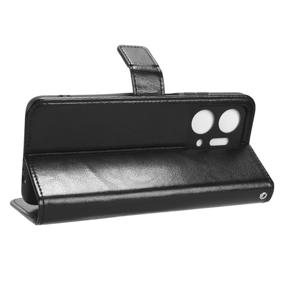 Klopové pouzdro pro Honor X7a 5G, Crazy Horse Wallet, černé