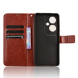 Klopové pouzdro pro Oppo Reno 11F 5G, Crazy Horse Wallet, hnědé