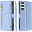 Klopové pouzdro pro Samsung Galaxy A25 5G, Wallet Zipper Pocket, modré