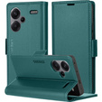Pouzdro pro Xiaomi Redmi Note 13 Pro+, ERBORD Glossy Litchi, flipová peněženka, zelené