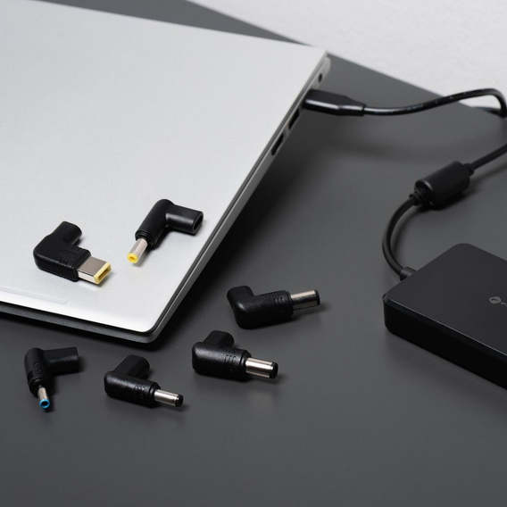 Univerzální napájecí adaptér pro notebook Forcell E856 USB-C 90 W s vyměnitelnými koncovkami