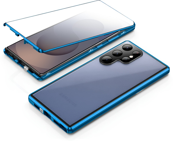 Pouzdro pro Samsung Galaxy S25 Ultra, Magnetic Dual Glass, modré