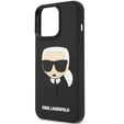 Pouzdro Karl Lagerfeld pro iPhone 13 Pro, 3D Rubber Karl's Head, černé