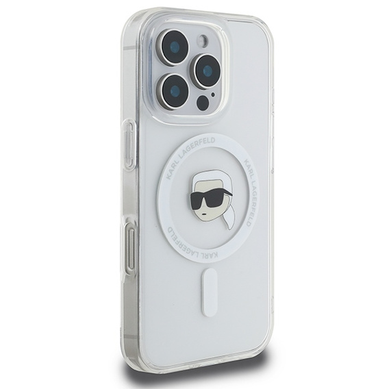 Pouzdro Karl Lagerfeld IML Metal Karl Head MagSafe pro iPhone 16 Pro Max