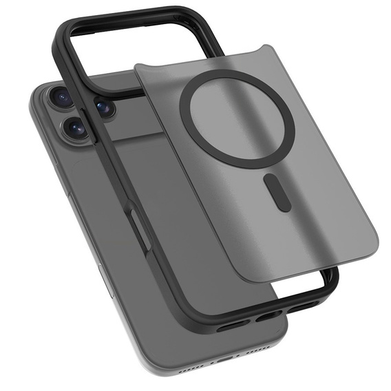 Matné pouzdro pro iPhone 17 Pro Max, pro MagSafe, průsvitné černé