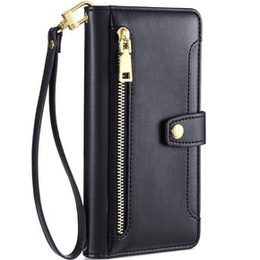 Klopové pouzdro pro Motorola Moto G73 5G, Wallet Zipper Pocket, černé