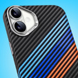 Pouzdro pro iPhone 16 Plus, Carbon Fiber MagSafe, námořnicky modré