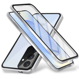 Pouzdro pro Samsung Galaxy S25, Magnetic Dual Glass, stříbrné