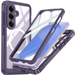 Nárazuvzdorné pouzdro se sklem, pro MagSafe pro Samsung Galaxy S26 Plus, fialové