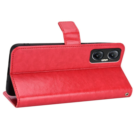 Klopové pouzdro pro Infinix Hot 20 5G, Crazy Horse Wallet, červené