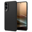 Pouzdro Spigen pro Samsung Galaxy S25 Edge, Liquid Air, černé + 9H tvrzené sklo