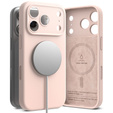 Pouzdro Ringke pro iPhone 17 Pro Max, silikonové magnetické pouzdro MagSafe, Pink Sand