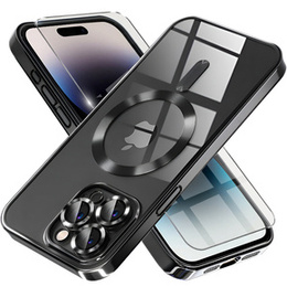 Pouzdro pro iPhone 14 Pro, Electro MagSafe, černé + sklo na displej