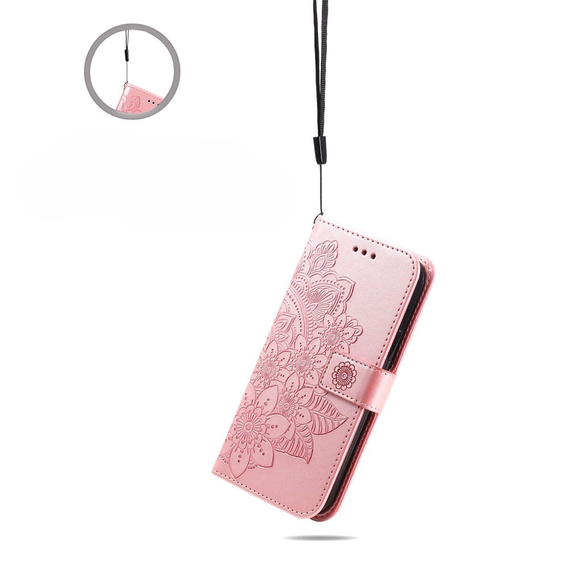 Klopové pouzdro pro Samsung Galaxy A54 5G, Mandala Flower, růžové rose gold