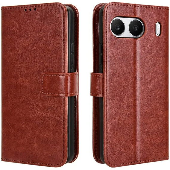 Klopové pouzdro pro OnePlus Nord 4, Crazy Horse Wallet, hnědé