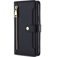 Klopové pouzdro pro Honor Magic5 Lite, Wallet Zipper Pocket, černé