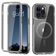 Pouzdro pro iPhone 16 Pro, Shockproof Hybrid, s fólií na displej, pro MagSafe, šedé