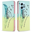 Klopové pouzdro pro Xiaomi Redmi Note 12 4G, Wallet, feather, modré