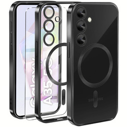 Pouzdro pro Samsung Galaxy A35 5G, Electro MagSafe, černé + sklo na displej