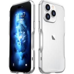 Pouzdro LUPHIE pro iPhone 14 Pro Max, Armor Bumper, stříbrné