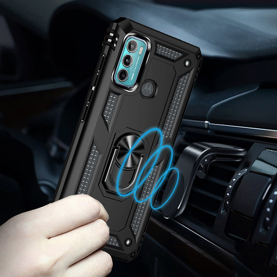 Pancéřové pouzdro pro Motorola Moto G60, Nox Case Ring, černé