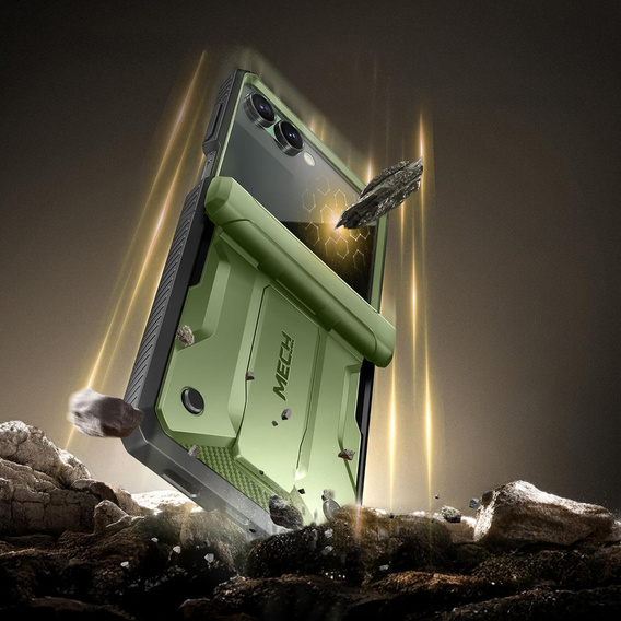 Pouzdro Tongate MECH s MagSafe pro Samsung Galaxy Z Flip7 FE / Z Flip6, zelené