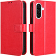 Klopové pouzdro pro Samsung Galaxy A36, Crazy Horse Wallet, červené
