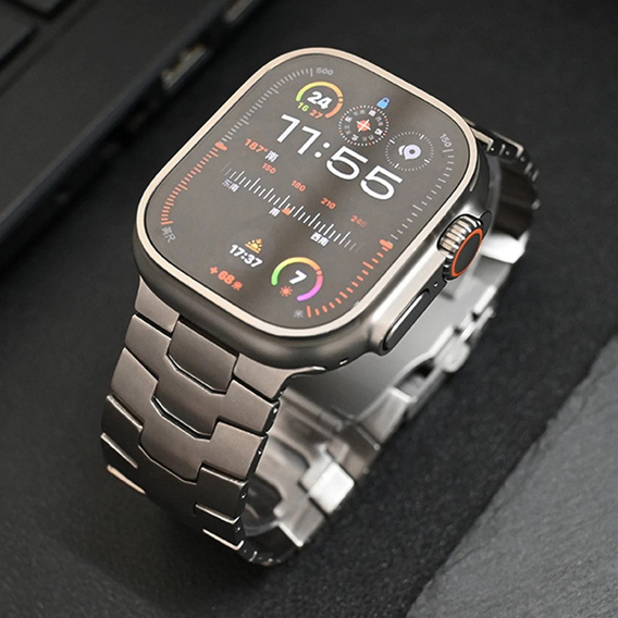 Náramek pro Apple Watch 1/2/3/4/5/6/7/8/9/SE/ULTRA/ULTRA 2 42/44/45/49MM, titanový