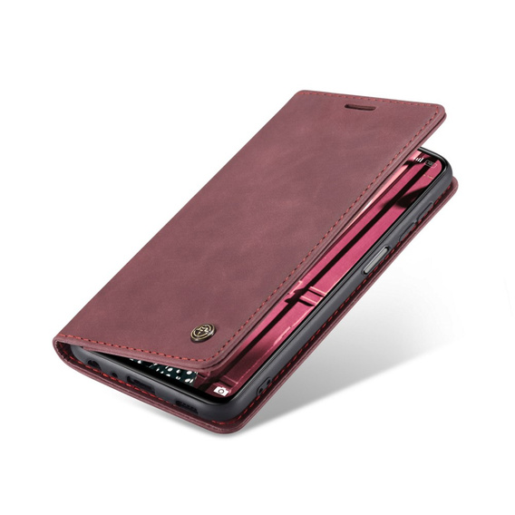 Pouzdro CASEME pro Xiaomi Redmi Note 10 / 10S, Leather Wallet Case, kaštanové