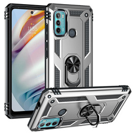 Pancéřové pouzdro pro Motorola Moto G60, Nox Case Ring, stříbrné