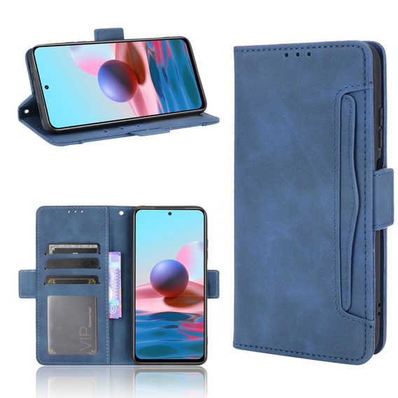 Klopové pouzdro pro Xiaomi Redmi Note 10/10S, Card Slot, modré