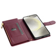 Pouzdro s klopou pro Samsung Galaxy S25 Edge, Rhombus Crossbody Leather, kaštanové