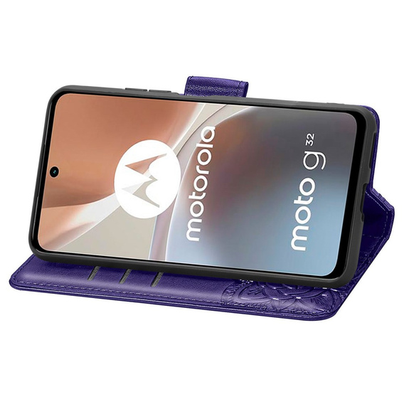 Klopové pouzdro pro Motorola Moto G32, Butterfly, fialové