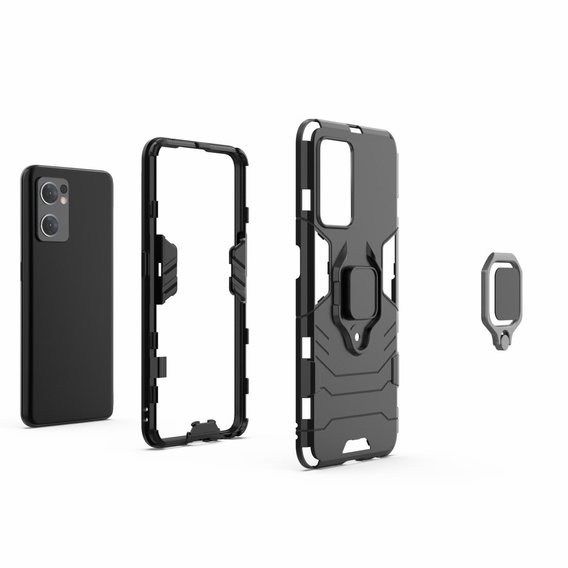 Pouzdro pro Oppo Reno7 5G, Kickstand Ring, černé