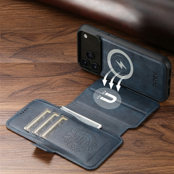 Flipové pouzdro 2 v 1 pro iPhone 17 Pro, SUTENI, pro MagSafe, modré